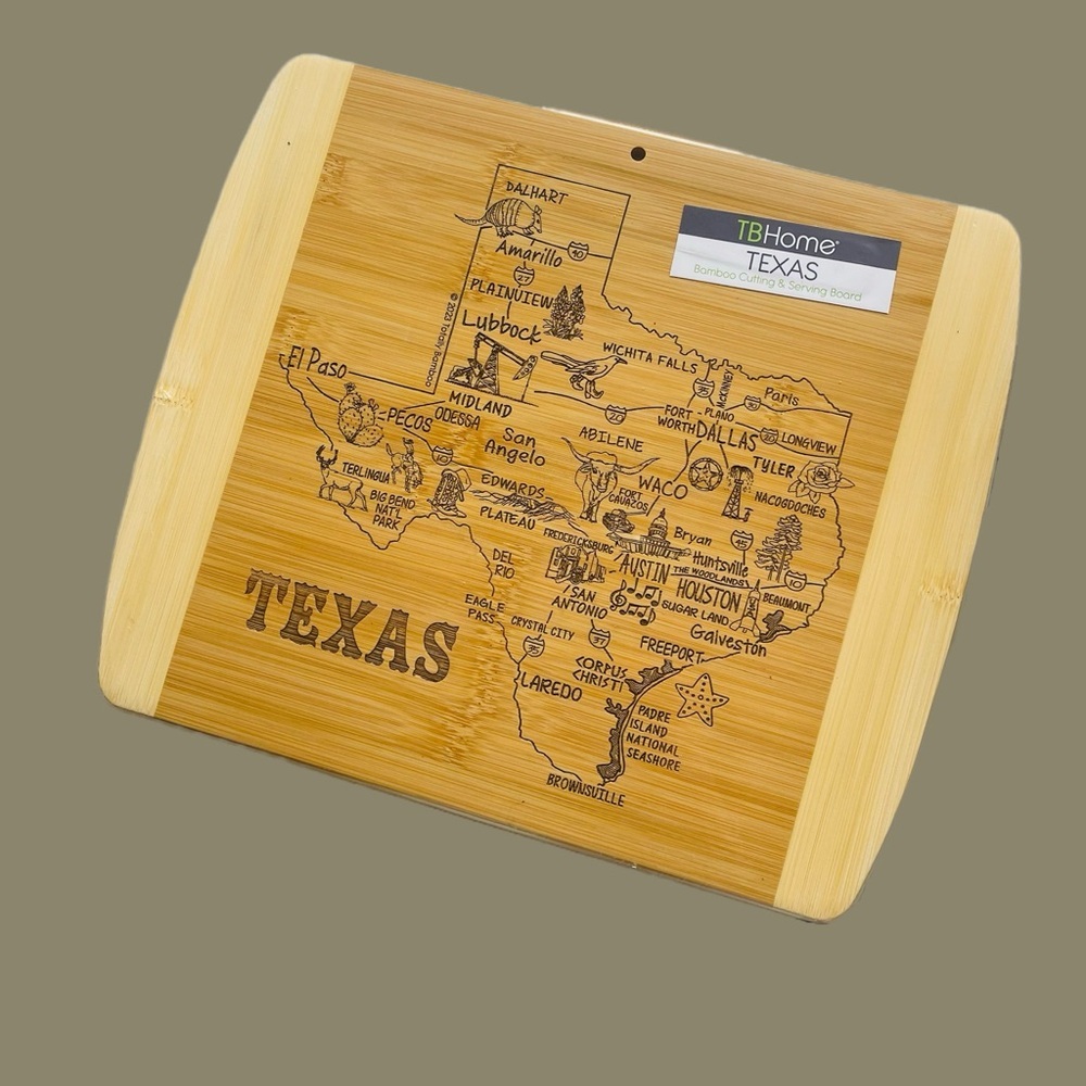 Totally Bamboo A Slice of Life Texas State Serving / Cutting Board, 11" x 8.75"